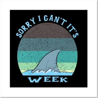 Vintage Sorry I Can't It's Week Posters and Art